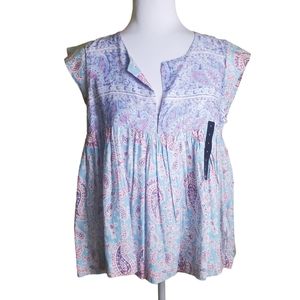 Lucky Brand Paisley Blouse Size Small